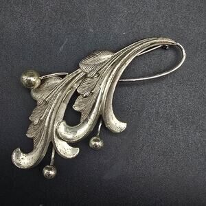 Forstner Sterling Weeping Flower Leaf Brooch Vintage Jewelry